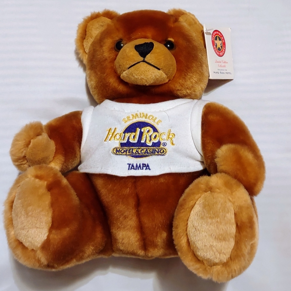 Hard Rock Hotel Collectable Harrington Teddy Bear Limited Edition Brown Tag Logo